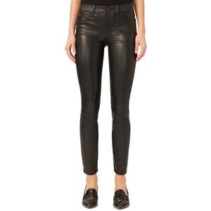 DL1961 Florence Skinny Mid Rise Instasculpt Ankle Leather Pant Poseidon Black 30